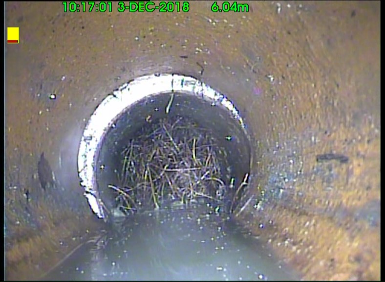 blocked drainage pipe