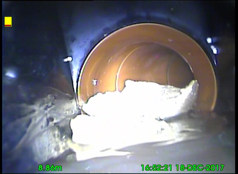 drainage camera survey of blockage in drain and sewer