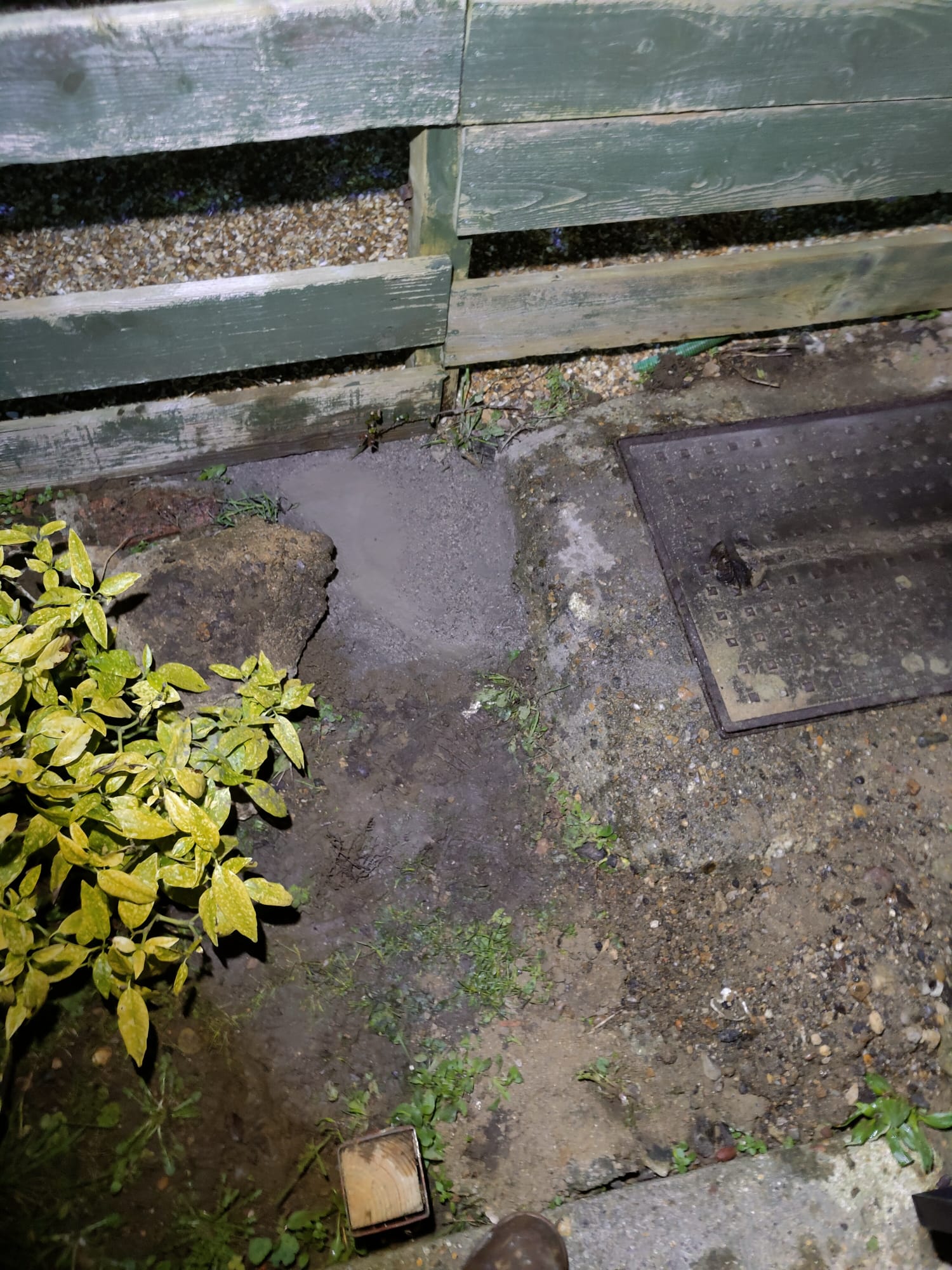 manhole drain overview after repairs completed